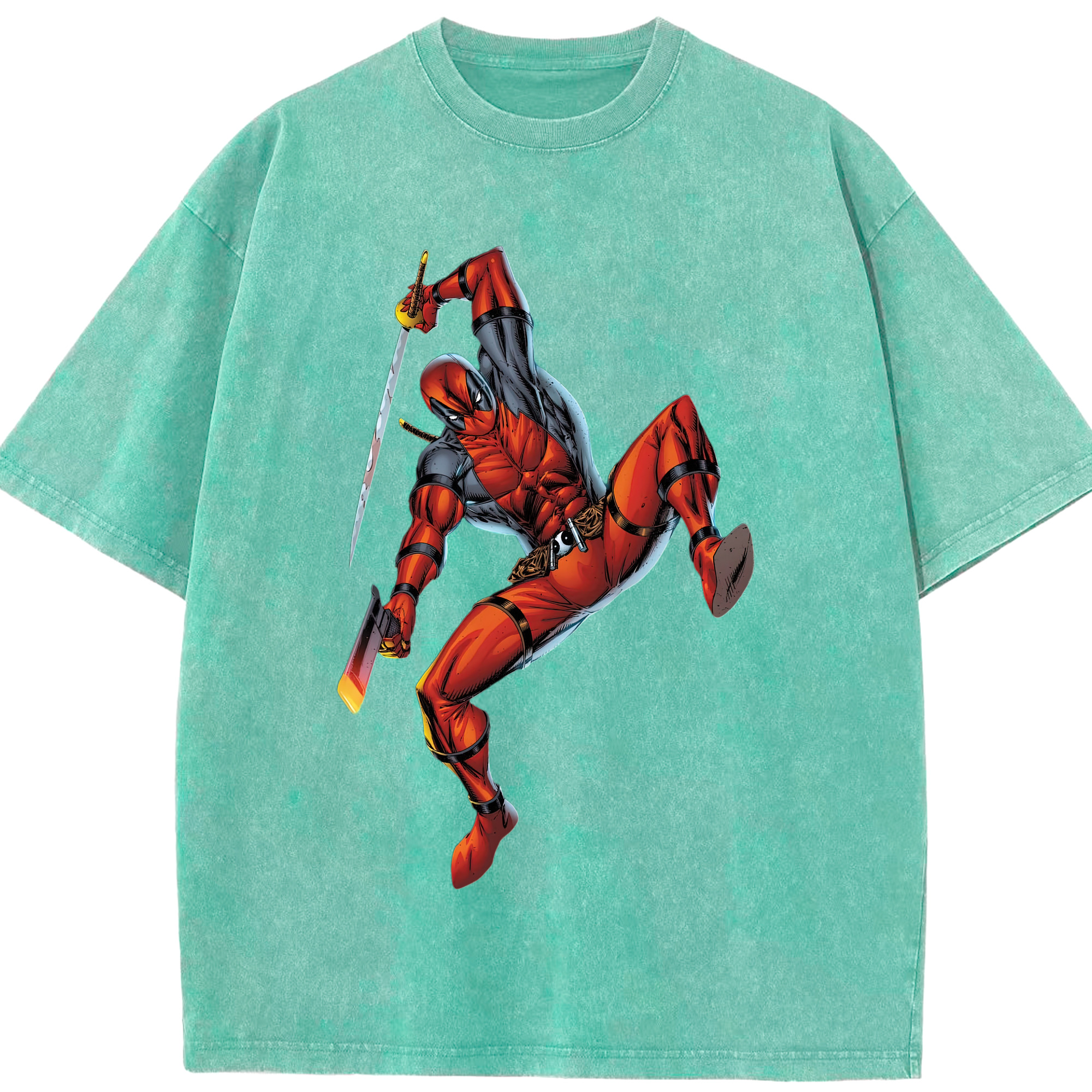 （画像用） Deadpool デッドプール 綿100% ヴィンテージ風 半袖Tシャツ（フロントプリント）